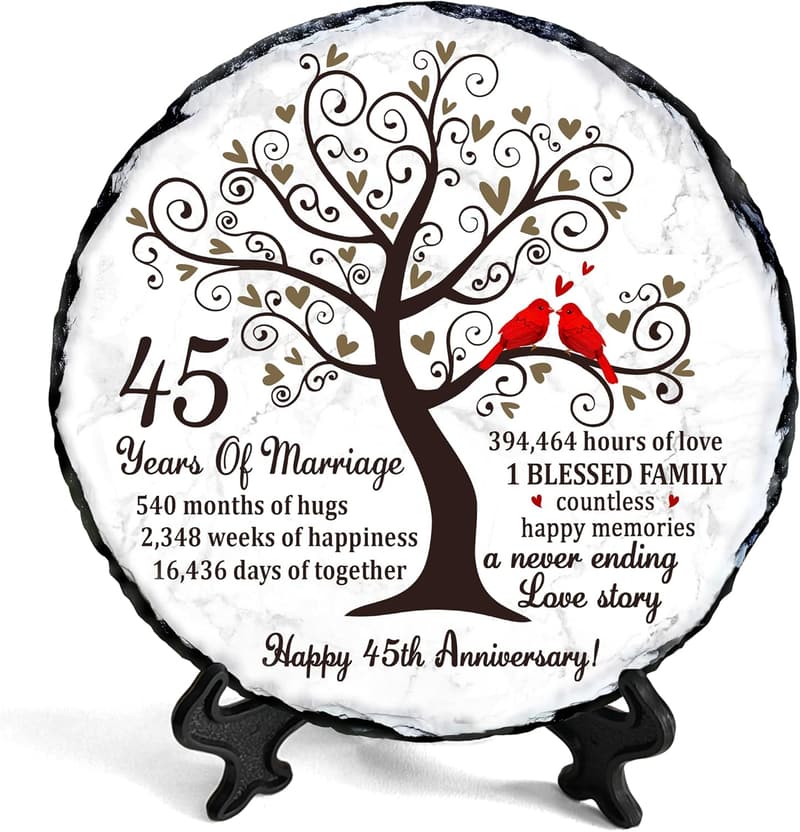 45th Anniversary Sapphire Slate Plate Gift for Couples