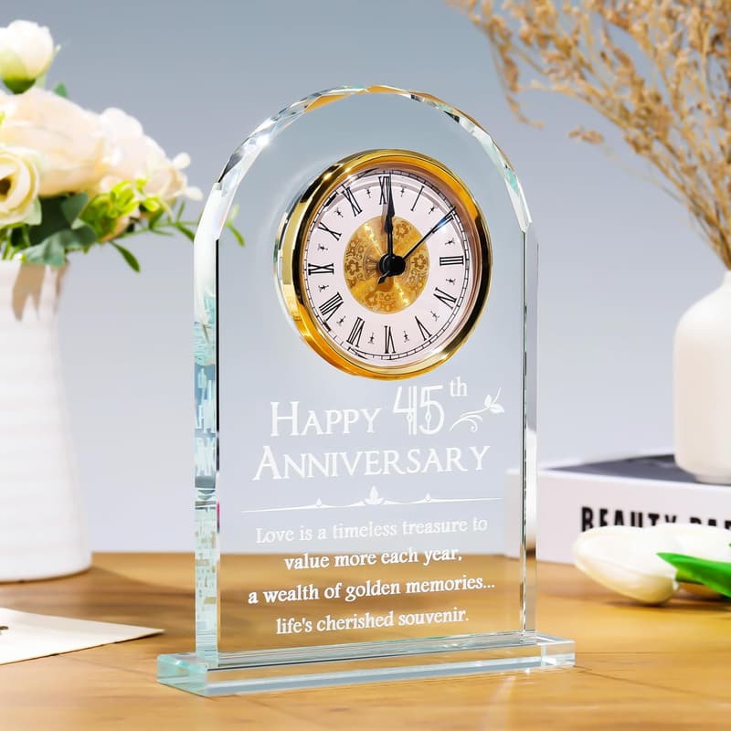 45th Anniversary Quartz Clock Gift for Parents