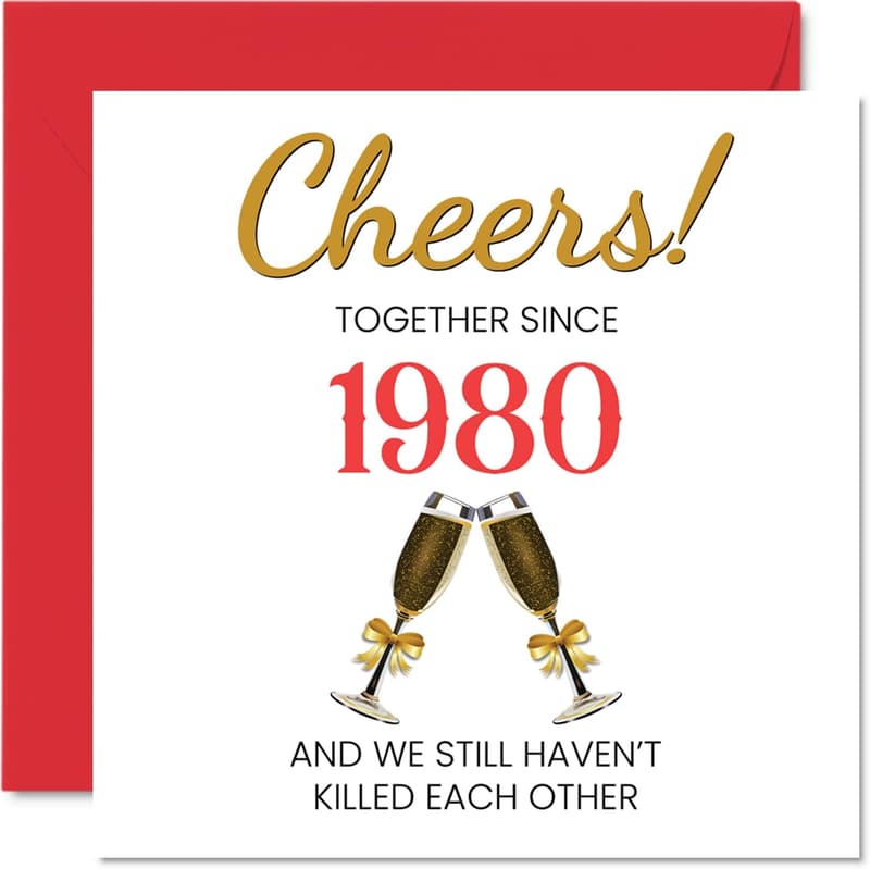 45th Anniversary Card for Couples - Together Since 1980