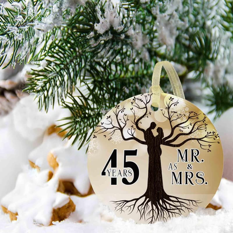 45th Anniversary Wedding Ornament | Christmas Gift for Couples