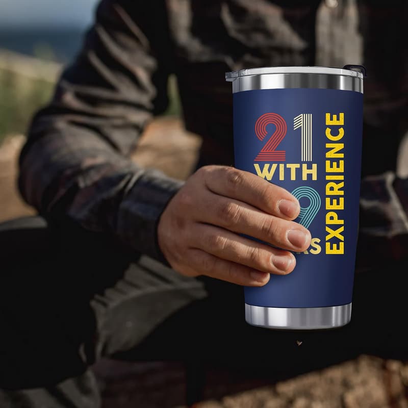 50th Birthday Navy Tumbler Gift for Men and Women