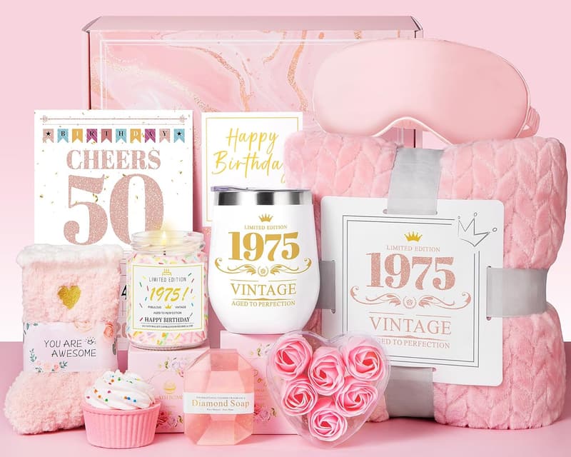50th Birthday Spa Gift Basket for Women