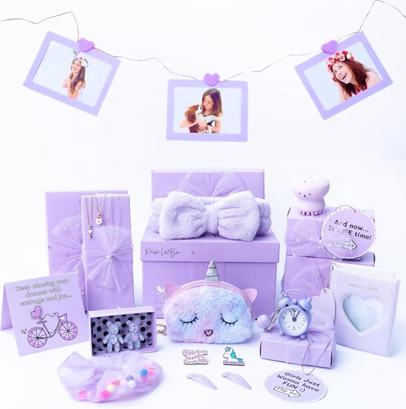 Tween & Teen Girls' Birthday Gift Basket – 8 Trendy Items with Empowering Cards