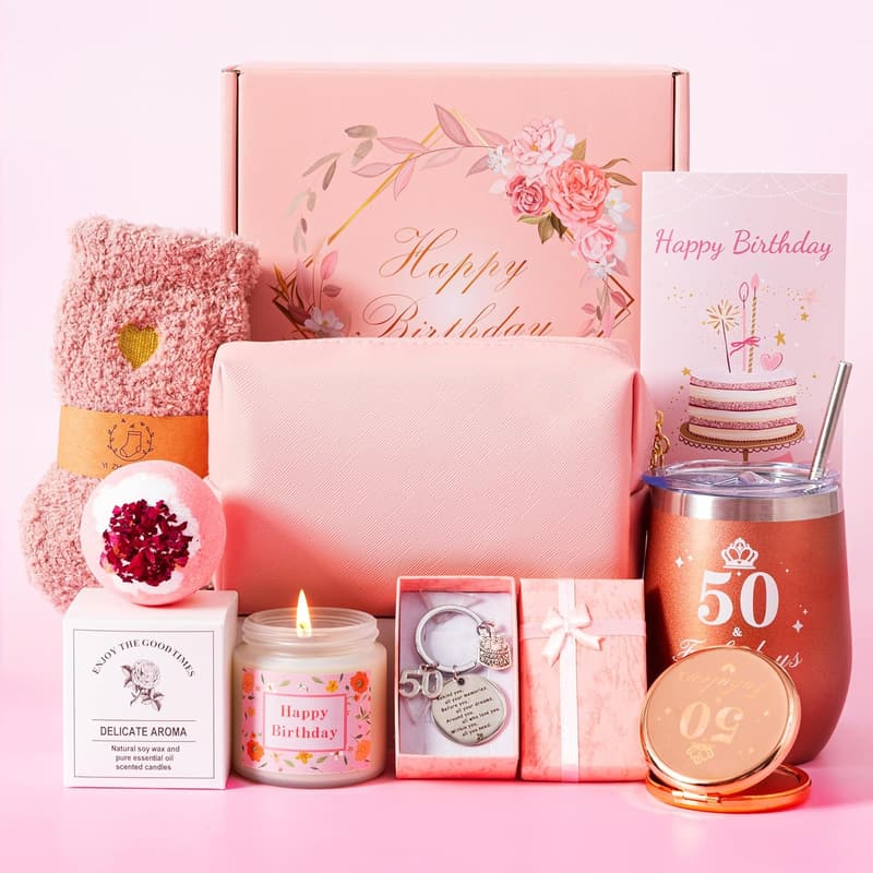50th Birthday Spa Gift Basket for Women