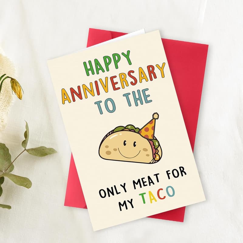 Happy Anniversary Taco Gift Card for Men
