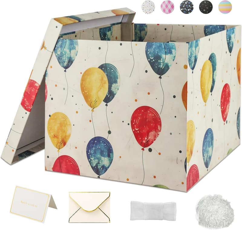 Large Gift Box with Lids for Birthdays and Baby Showers