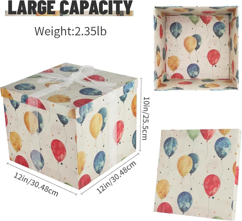 Large Gift Box with Lids for Birthdays and Baby Showers