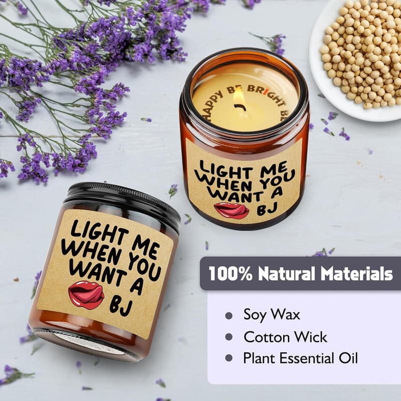 Lavender Scented Candle - Funny Gift for Him