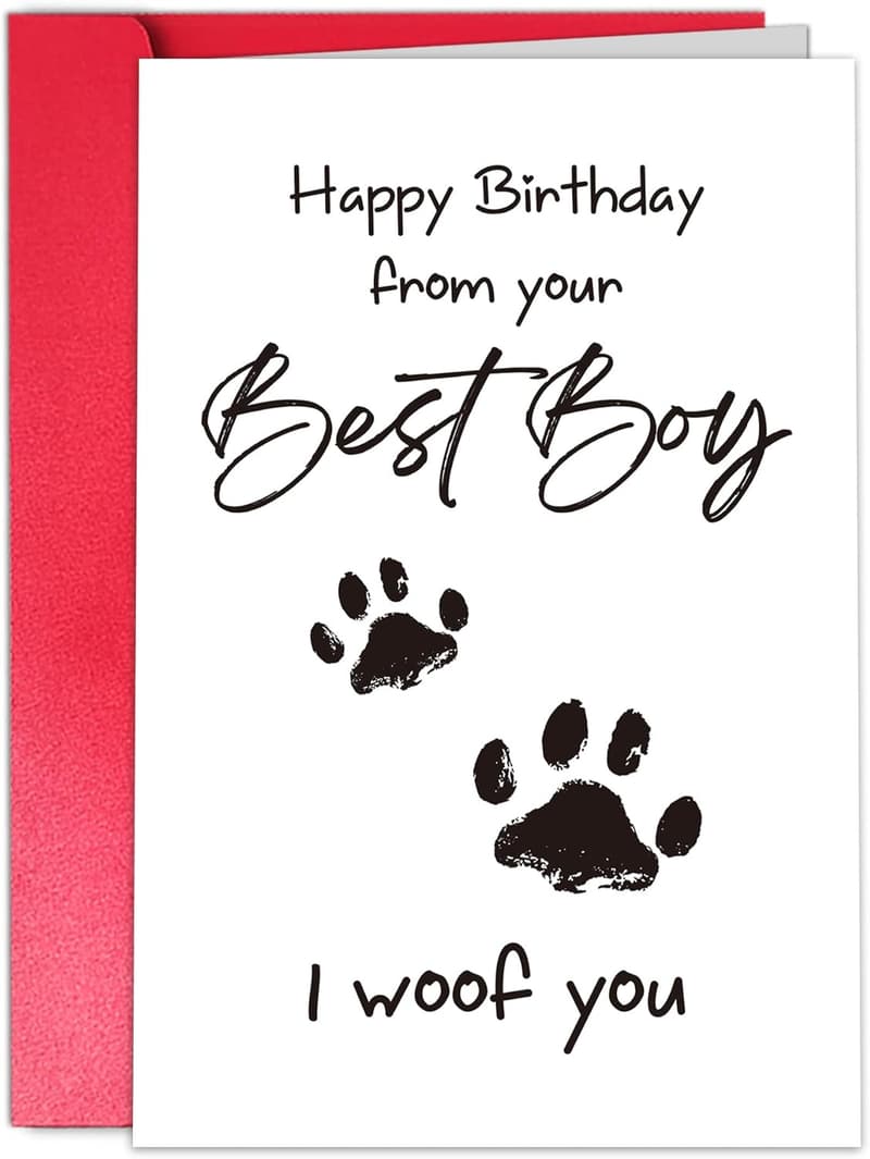 Funny Birthday Card for Him - Great Gift for Dog Lovers