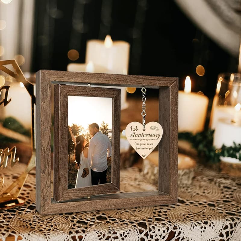 1st Anniversary Picture Frame for Couples, Holds Two 4x6 Photos