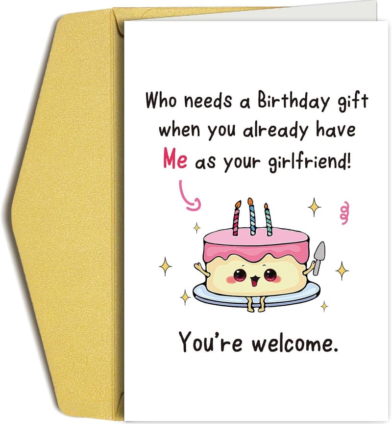 Humorous Birthday Card for Boyfriend