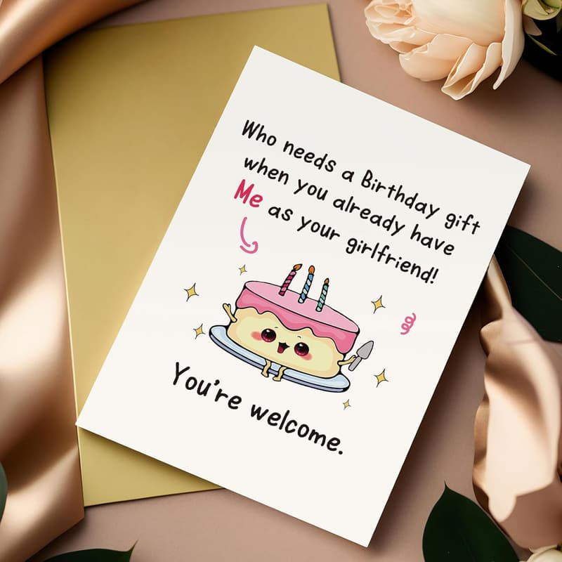Humorous Birthday Card for Boyfriend