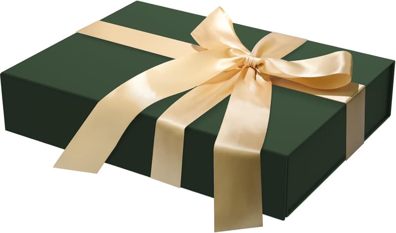 Collapsible Gift Box with Magnetic Closure - Forest Green