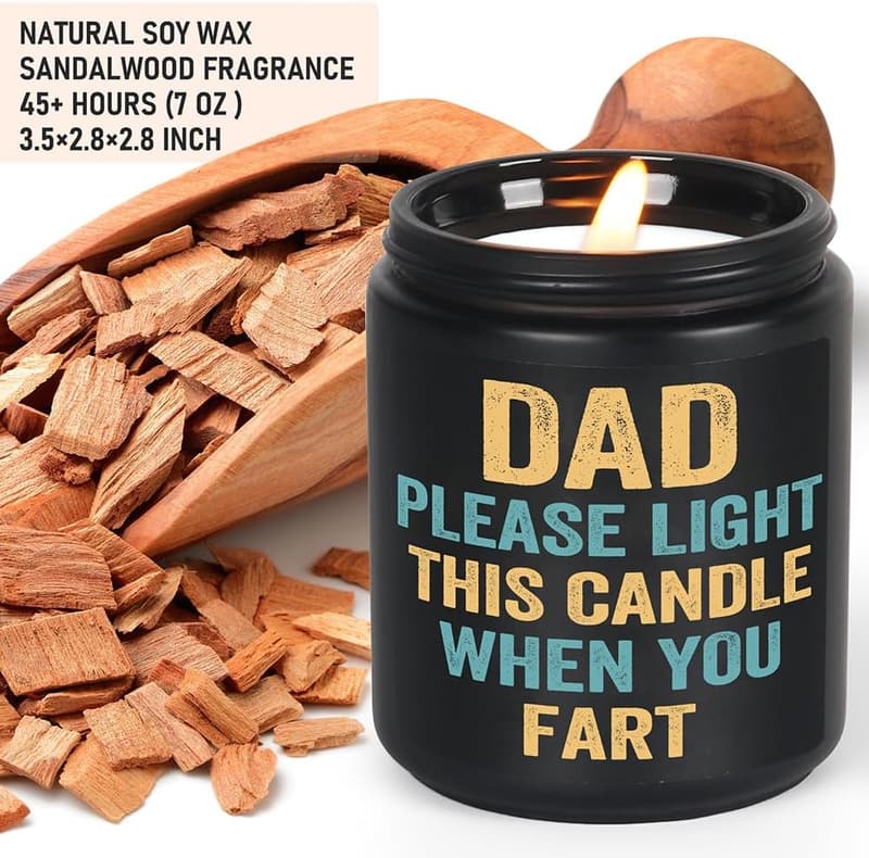 Funny Father's Day Sandalwood Candle Gift from Kids
