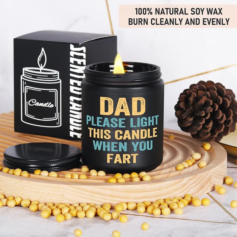 Funny Father's Day Sandalwood Candle Gift from Kids