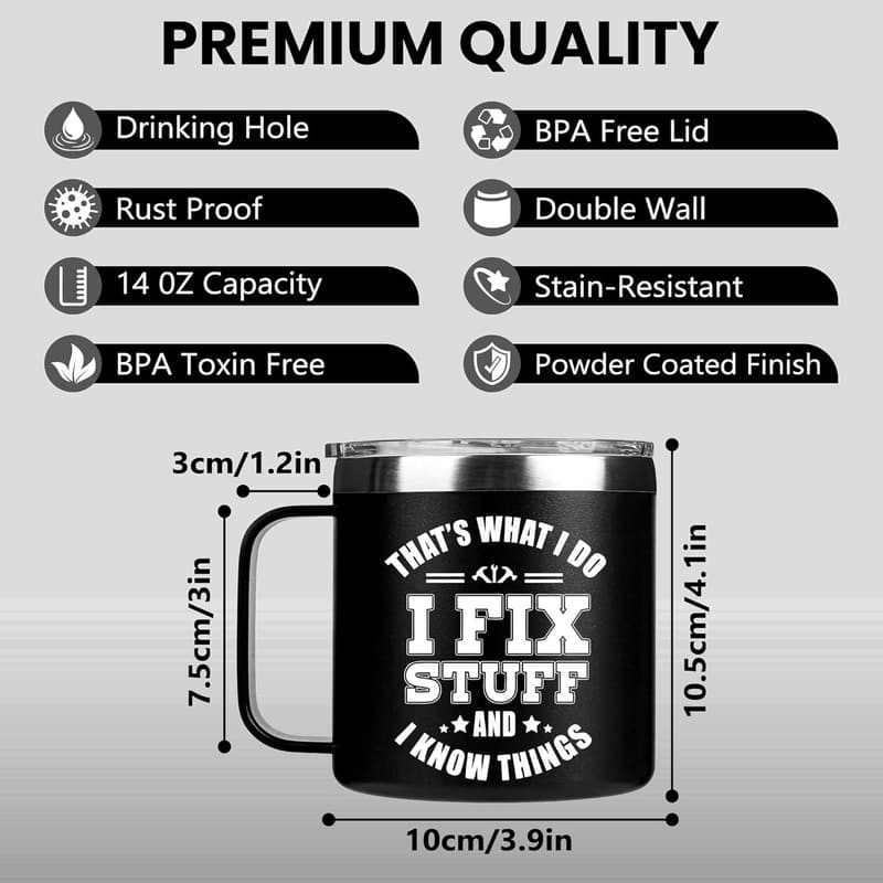 Funny Stainless Steel Mug for Dad - Father's Day Gift, 14oz
