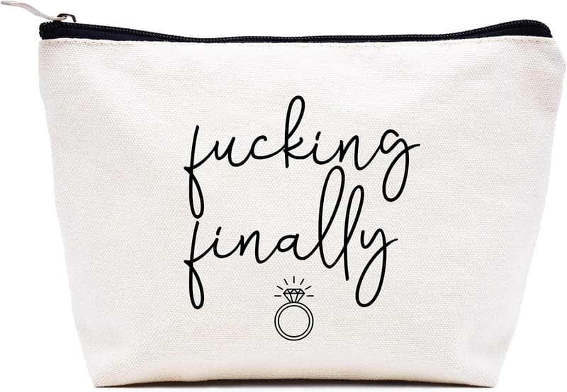Engagement Gift Makeup Bag for Bride - Funny Cosmetic Pouch