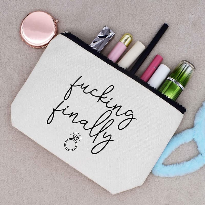 Engagement Gift Makeup Bag for Bride - Funny Cosmetic Pouch
