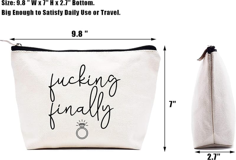 Engagement Gift Makeup Bag for Bride - Funny Cosmetic Pouch