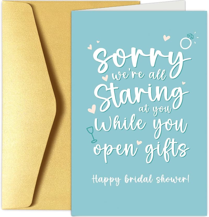 Funny Bridal Shower Card for Bride-to-Be - Gift Opening Humor