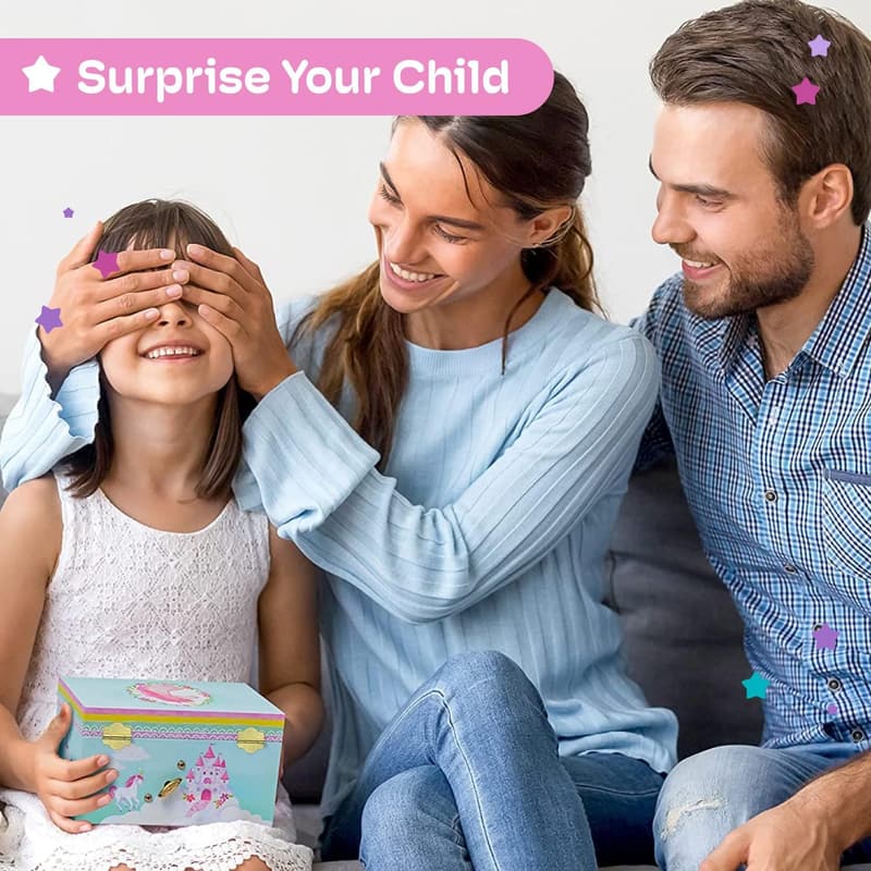 Girls' Unicorn Musical Jewelry Box - Ideal Gift for 5-Year-Olds