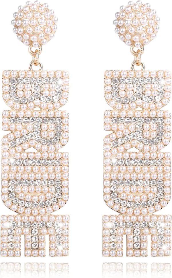 Bachelorette Beaded Earrings for Bride-to-Be Gifts