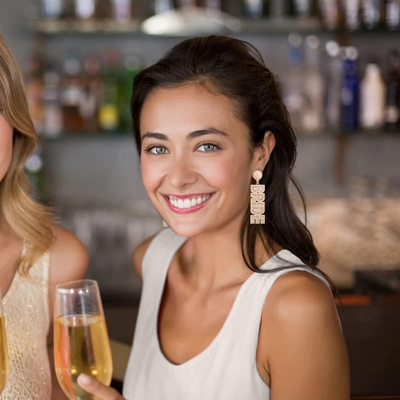 Bachelorette Beaded Earrings for Bride-to-Be Gifts