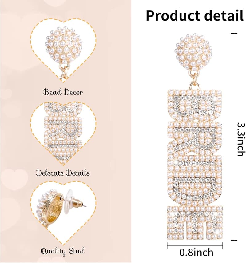 Bachelorette Beaded Earrings for Bride-to-Be Gifts