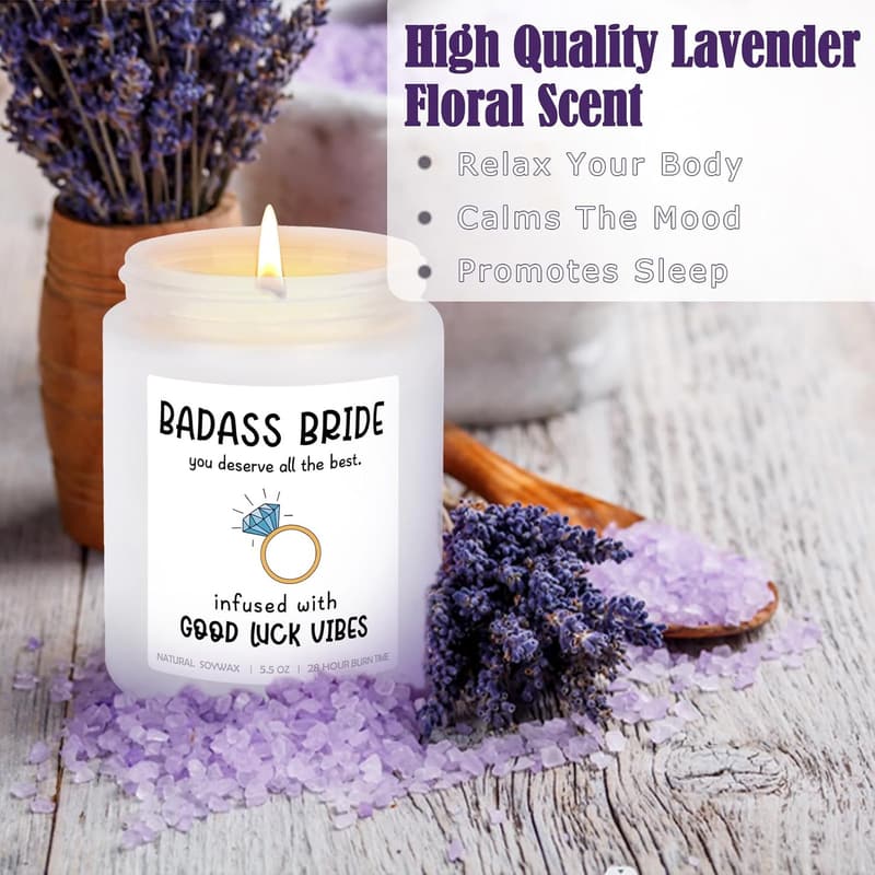 Bridal Shower Lavender Scented Candle Gift Box - 5.5oz