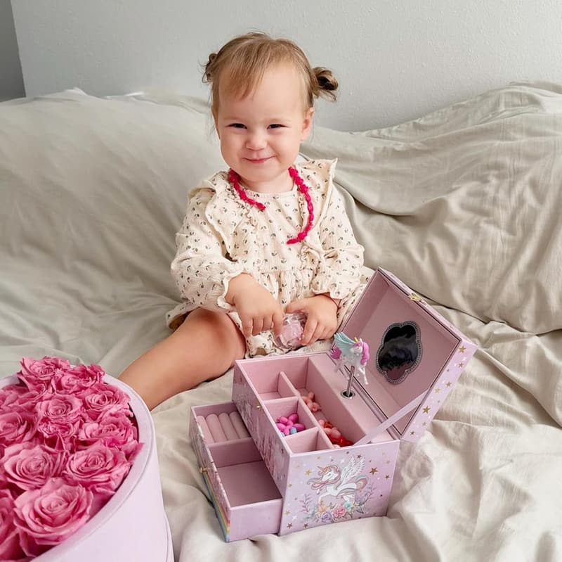 Unicorn Jewelry Box for Girls Aged 2-8 - Kids Organizer Gift