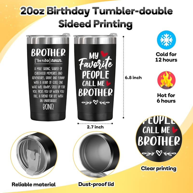 Father's Day Gifts for Brother: Insulated Tumbler & Funny Socks