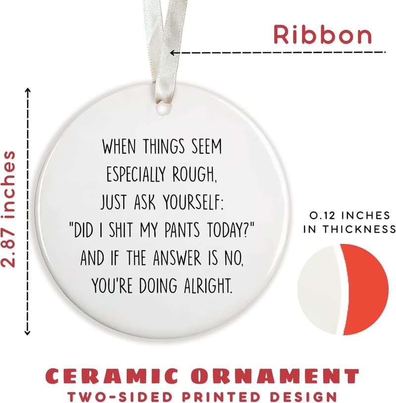 Funny Ceramic Christmas Ornaments - Gift for Everyone