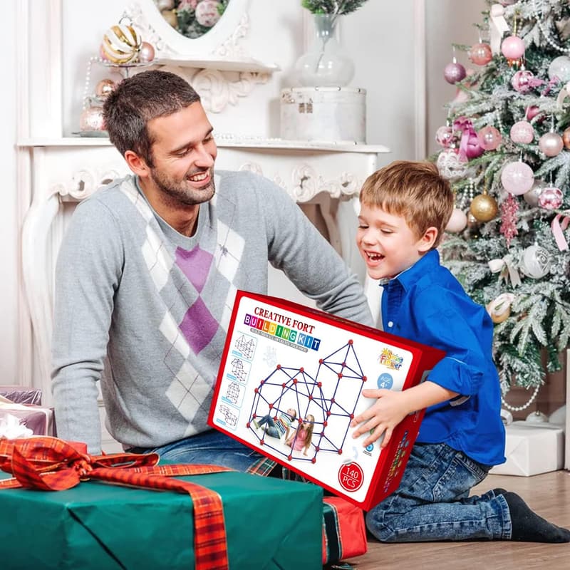 Creative Fort Building Kit - 140 Pcs STEM Toy for Kids