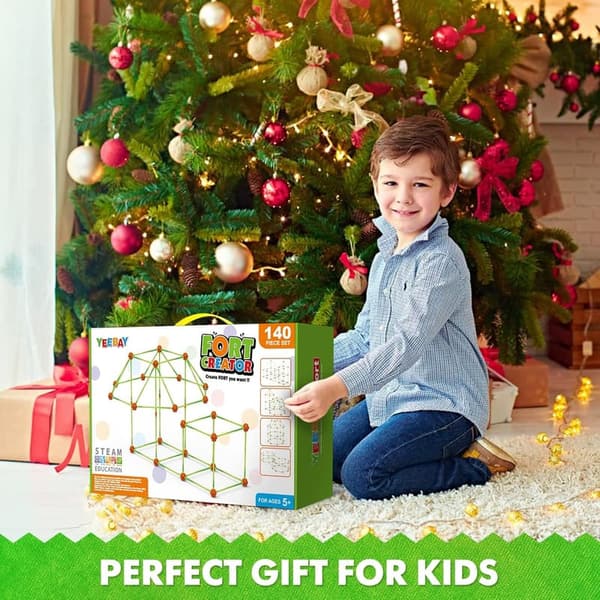 Creative STEM Fort Building Kit for Kids, 140 pcs