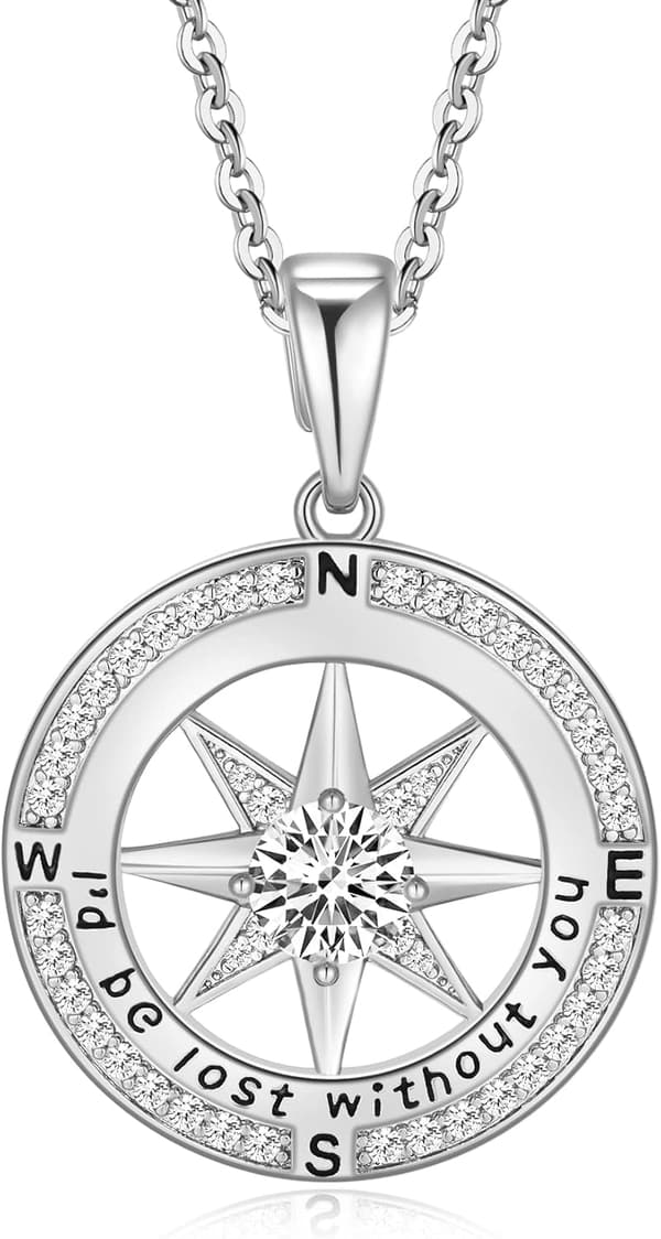 Lost Without You Compass Necklace for Women - 18k Gold Filled