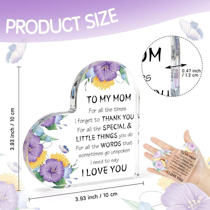 Mom Birthday Acrylic Desk Decor - Ideal Mother's Day Gift