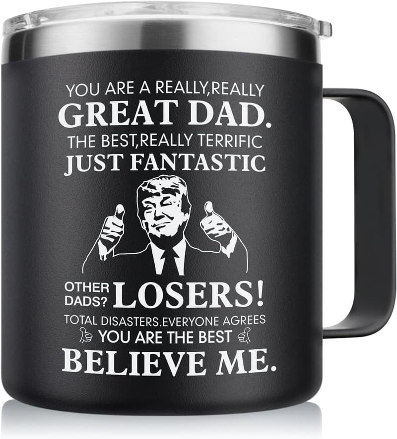 Funny Black Coffee Mug for Dad - 14oz Father's Day Gift