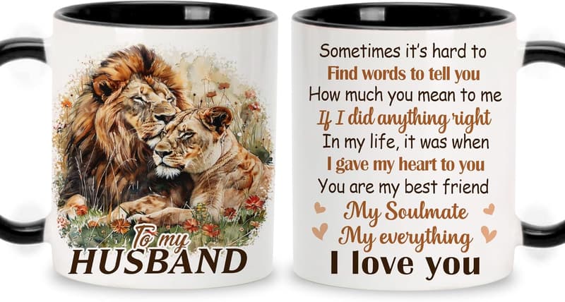 Father's Day Husband Mug - 11oz Black/White Ceramic