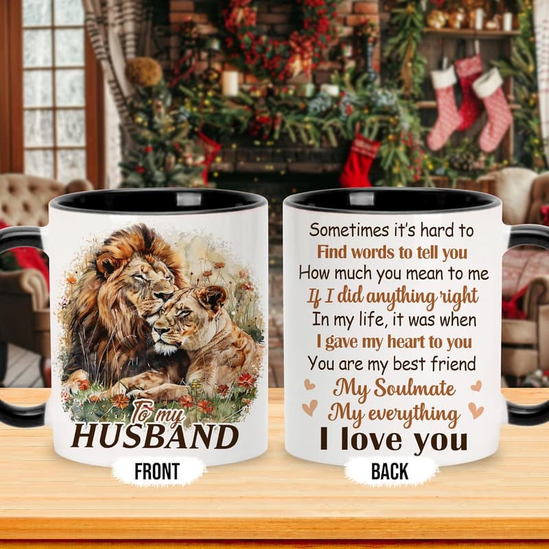 Father's Day Husband Mug - 11oz Black/White Ceramic