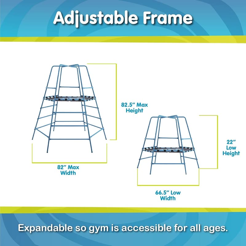Outdoor Climbing Gym Set for Kids 3-12 with Adjustable Frame