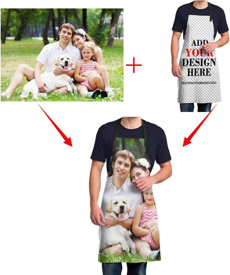 Custom Photo Text Kitchen Apron - Perfect Gift for Cooking