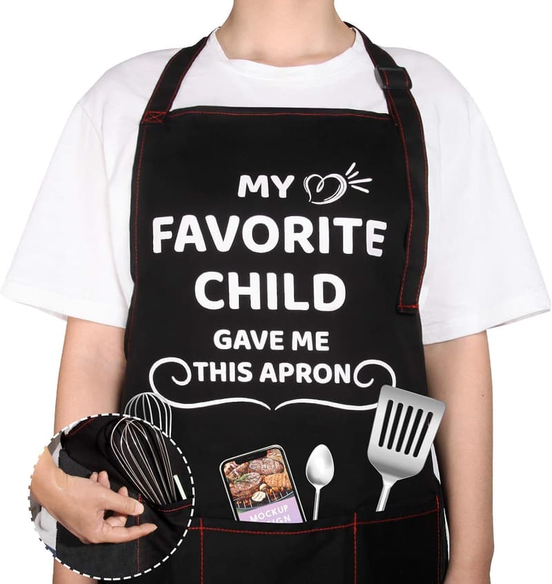 Funny Kitchen Apron with 3 Pockets - Gift for Mom