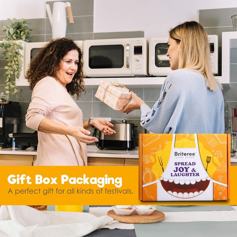 Funny Kitchen Apron with 3 Pockets - Gift for Mom