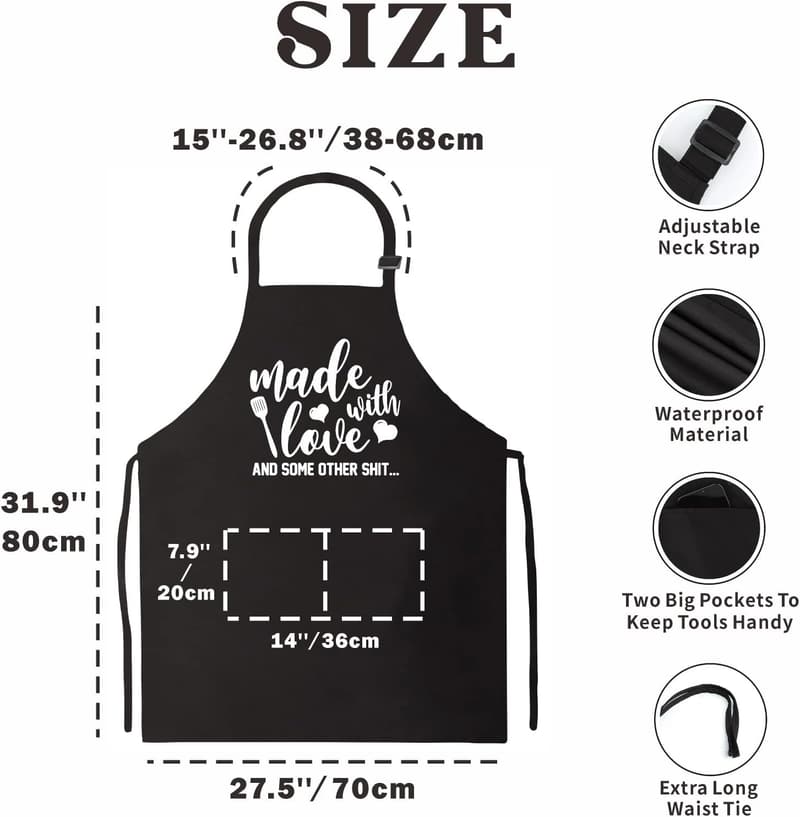 Cute Novelty Apron with Pockets - Perfect Gift for Bakers