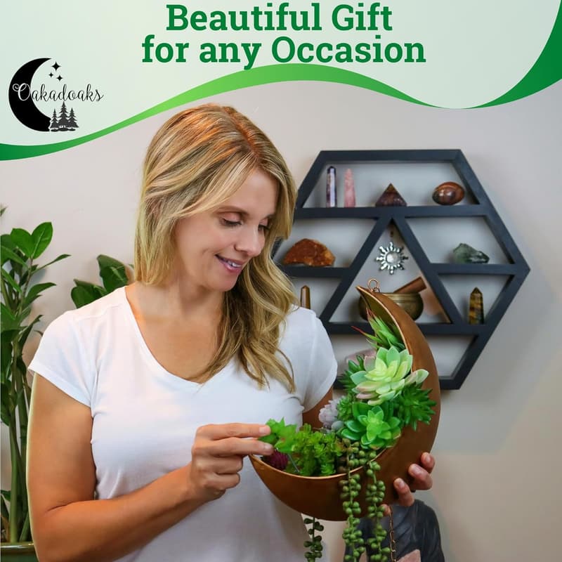 Mother's Day Hanging Moon Planter - Unique Boho Decor for Plants