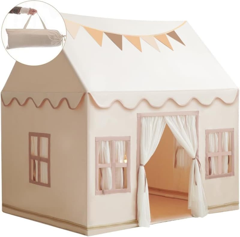 Kids Play Tent Teepee with Star Lights and Tote Bags
