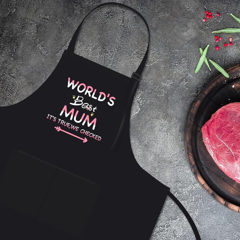 Adjustable Black Apron for Mom - Funny Gift for Mother's Day