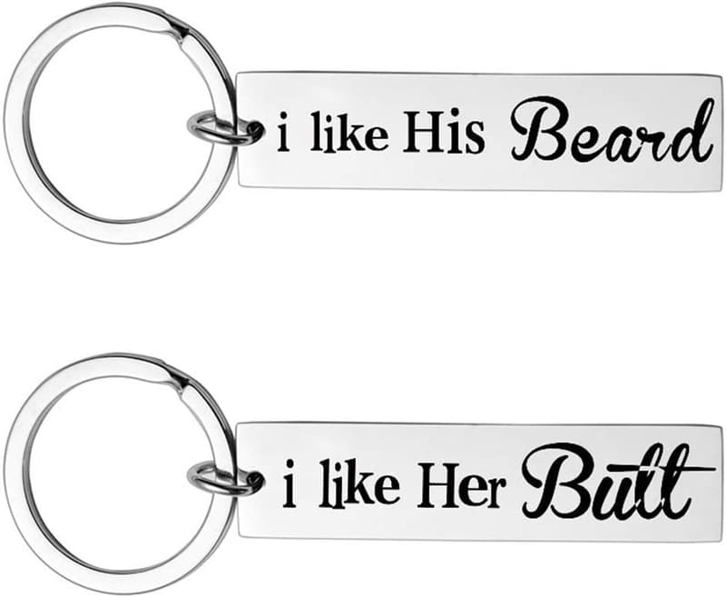 Funny Couples Keychain Set - Unique Anniversary Gift for Him & Her