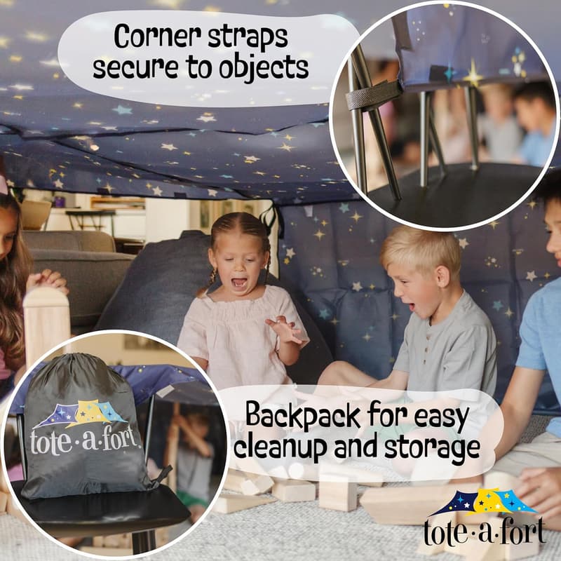 Starry Blanket Fort Building Kit for Kids - Indoor/Outdoor Play Set