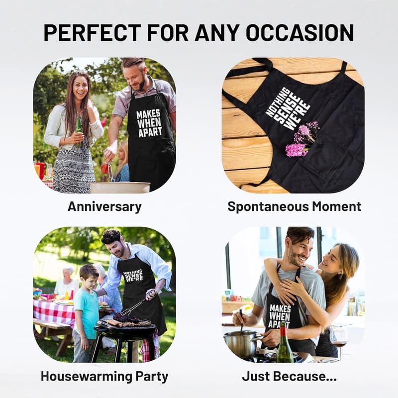 Anniversary Couple Aprons Gift Set for Him & Her